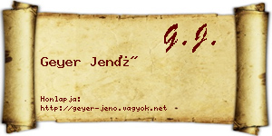 Geyer Jenő névjegykártya