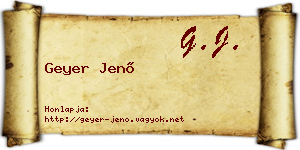 Geyer Jenő névjegykártya